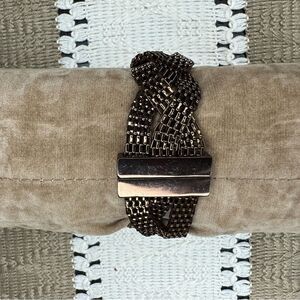 Copper Colored Shimmer Woven Bracelet with Magnetic Clasp